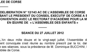 Délibération de l'Assemblée de Corse