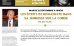 "Napoléon è a Corsica : storia è memorie" Jean Tulard animera la conférence intitulée "Les écrits de Bonaparte dans sa jeunesse sur la Corse" 
