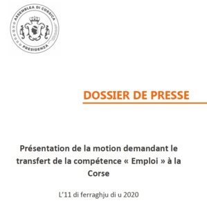 Pour le transfert de la compétence "emploi" à la Corse Pour le transfert de la compétence "emploi" à la Corse
