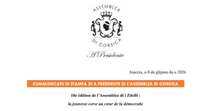 Cummunicatu di stampa di a Presidente di l'Assemblea di Corsica : 10e édition de l’Assemblea di i Zitelli, la jeunesse corse au coeur de la démocratie Cummunicatu di stampa di a Presidente di l'Assemblea di Corsica : 10e édition de l’Assemblea di i Zitelli, la jeunesse corse au coeur de la démocratie