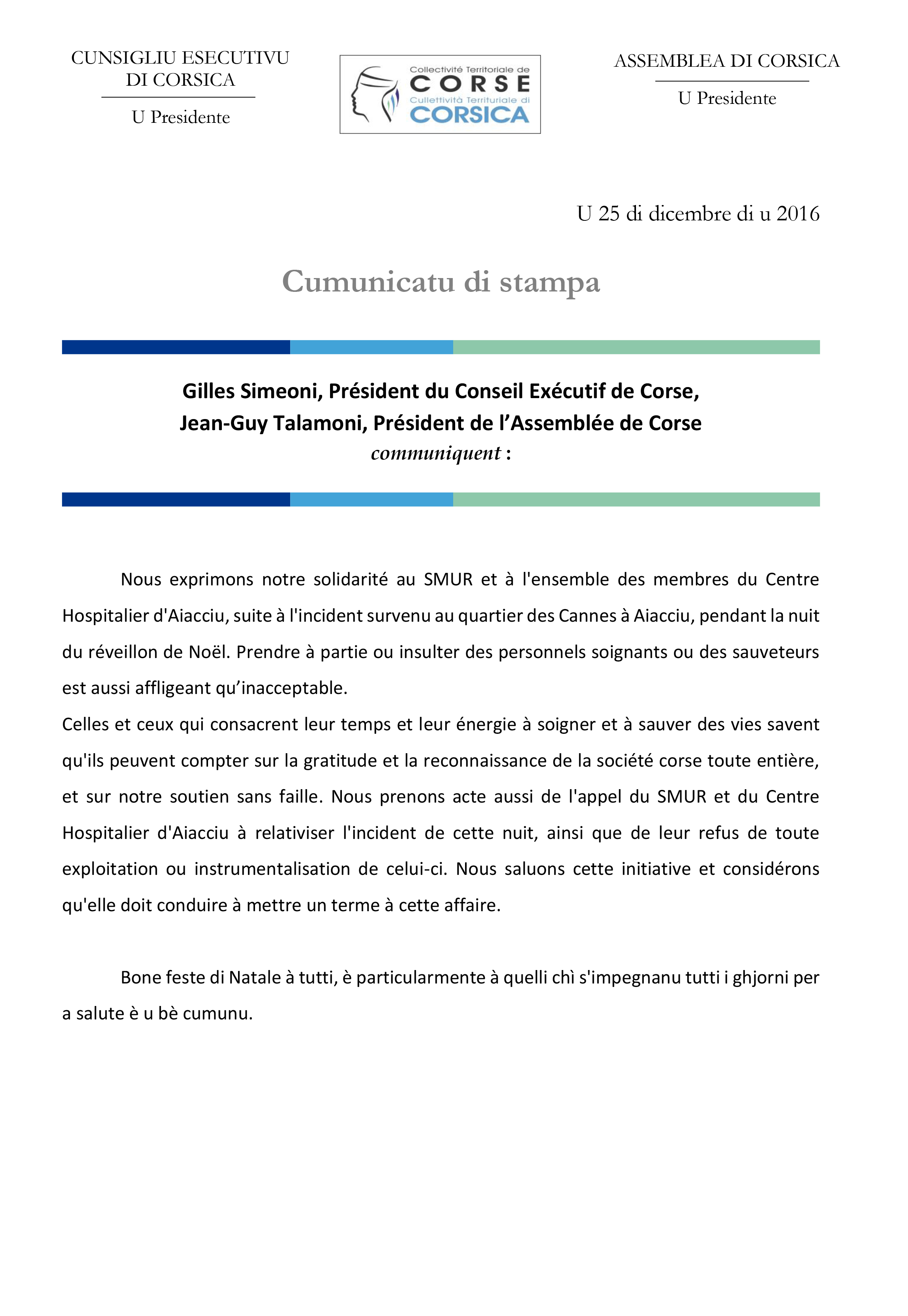 CP - SOUTIEN AU SMUR D'AIACCIU