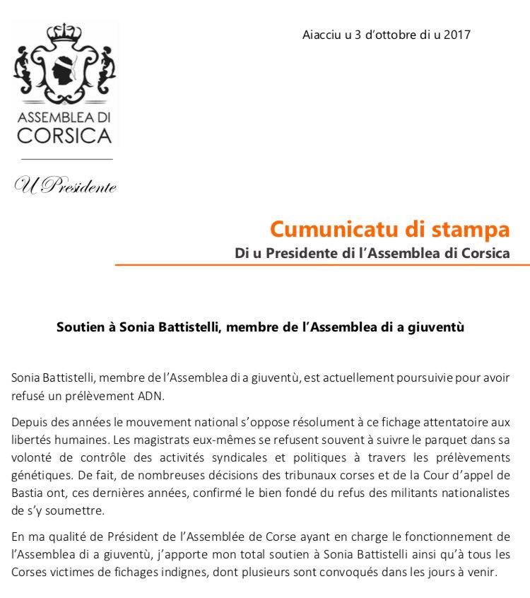 CP - Soutien Sonia Battistelli