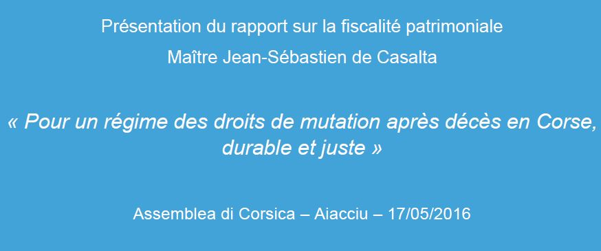 DP - Présentation du rapport sur la fiscalité du patrimoine