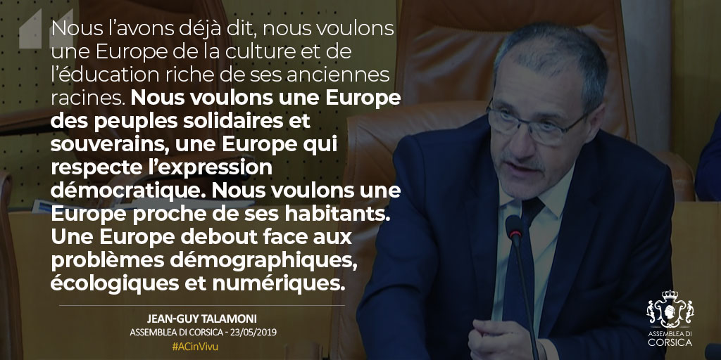 "Un altra Auropa, più demucratica è sulidaria" - Discours du Président de l'Assemblée de Corse "Un altra Auropa, più demucratica è sulidaria" - Discours du Président de l'Assemblée de Corse