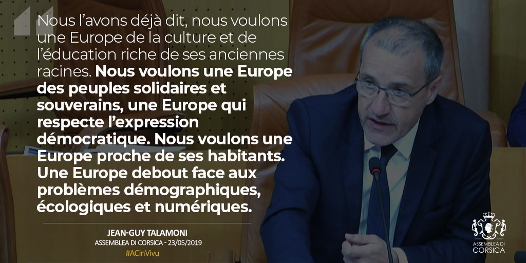 "Un altra Auropa, più demucratica è sulidaria" - Discours du Président de l'Assemblée de Corse