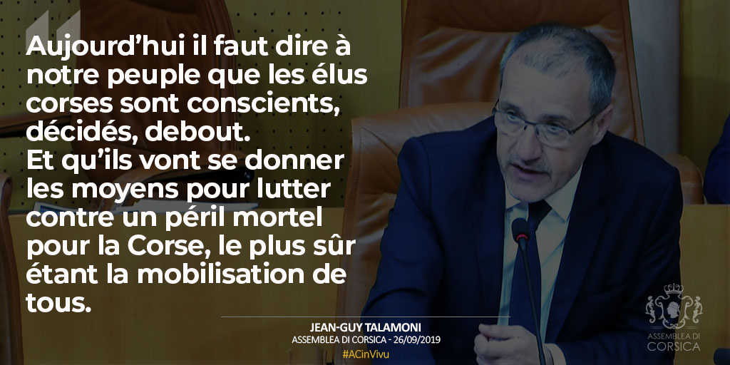 "Ùn si pò chjode l'ochji è ùn si pò stà zitti" | Discorsu di u Presidente di l'Assemblea
