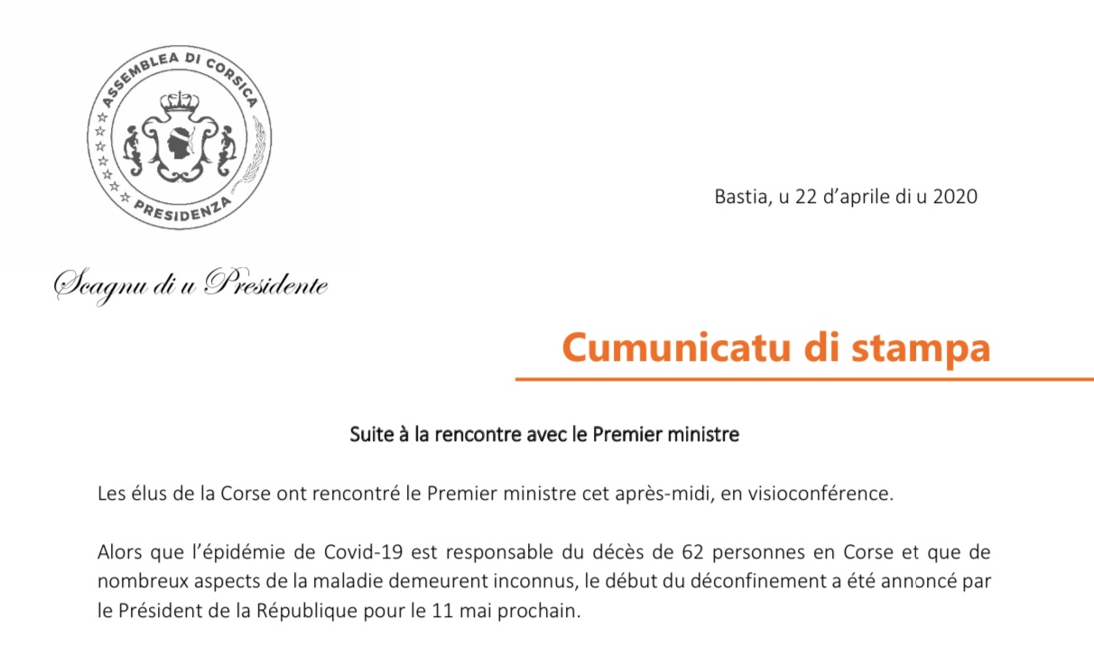 Suite à la rencontre avec le Premier ministre