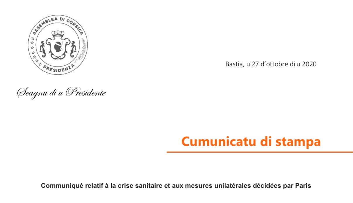 Communiqué relatif à la crise sanitaire et aux mesures unilatérales décidées par Paris Communiqué relatif à la crise sanitaire et aux mesures unilatérales décidées par Paris