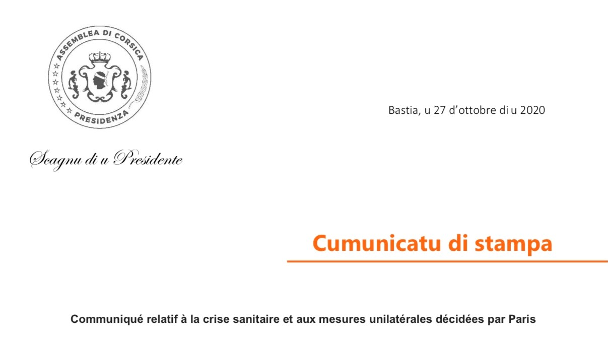 Communiqué relatif à la crise sanitaire et aux mesures unilatérales décidées par Paris