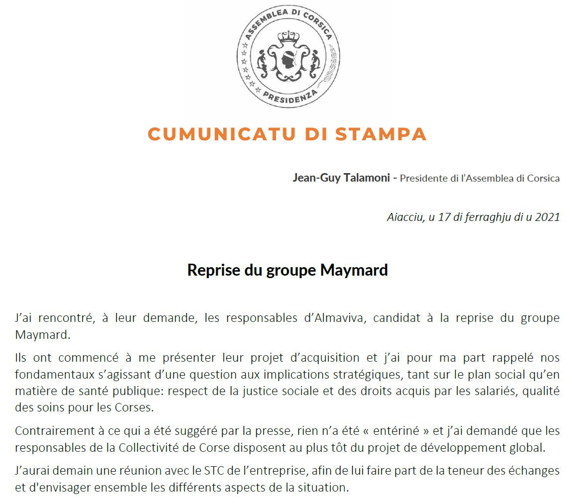 Reprise du groupe Maymard