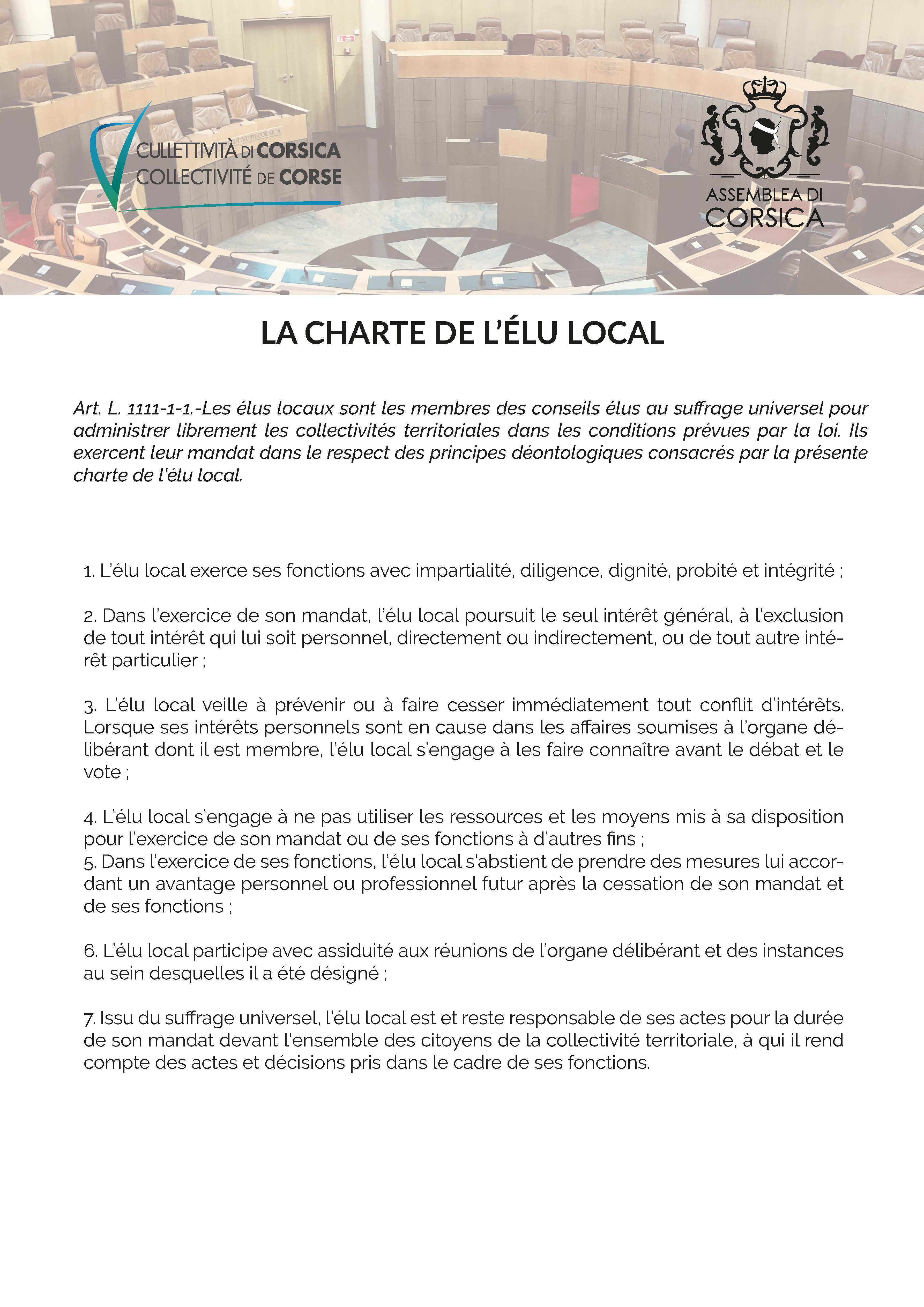 La charte de l'élu 