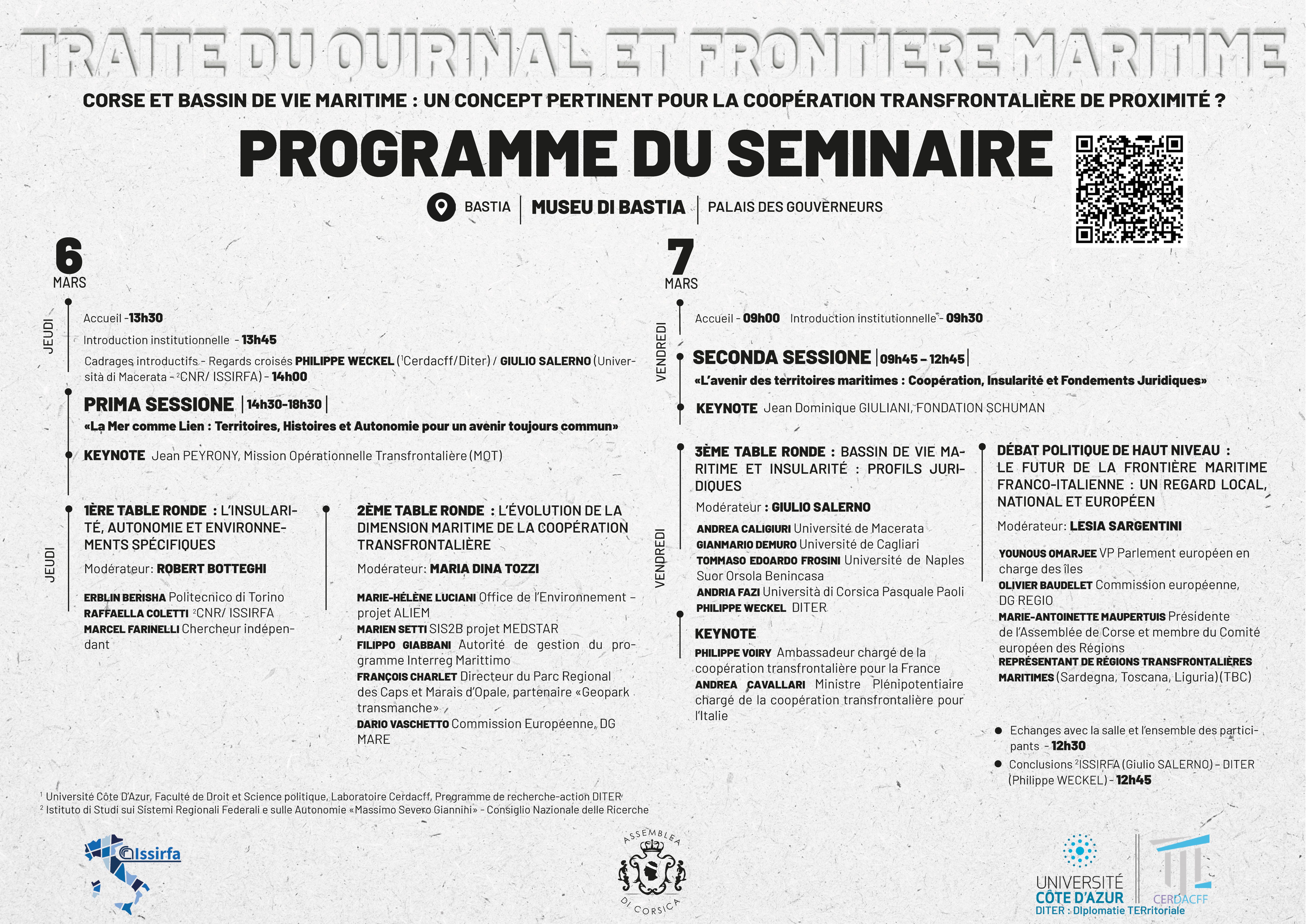 Seminaire : Traité du Quirinal et frontière maritime