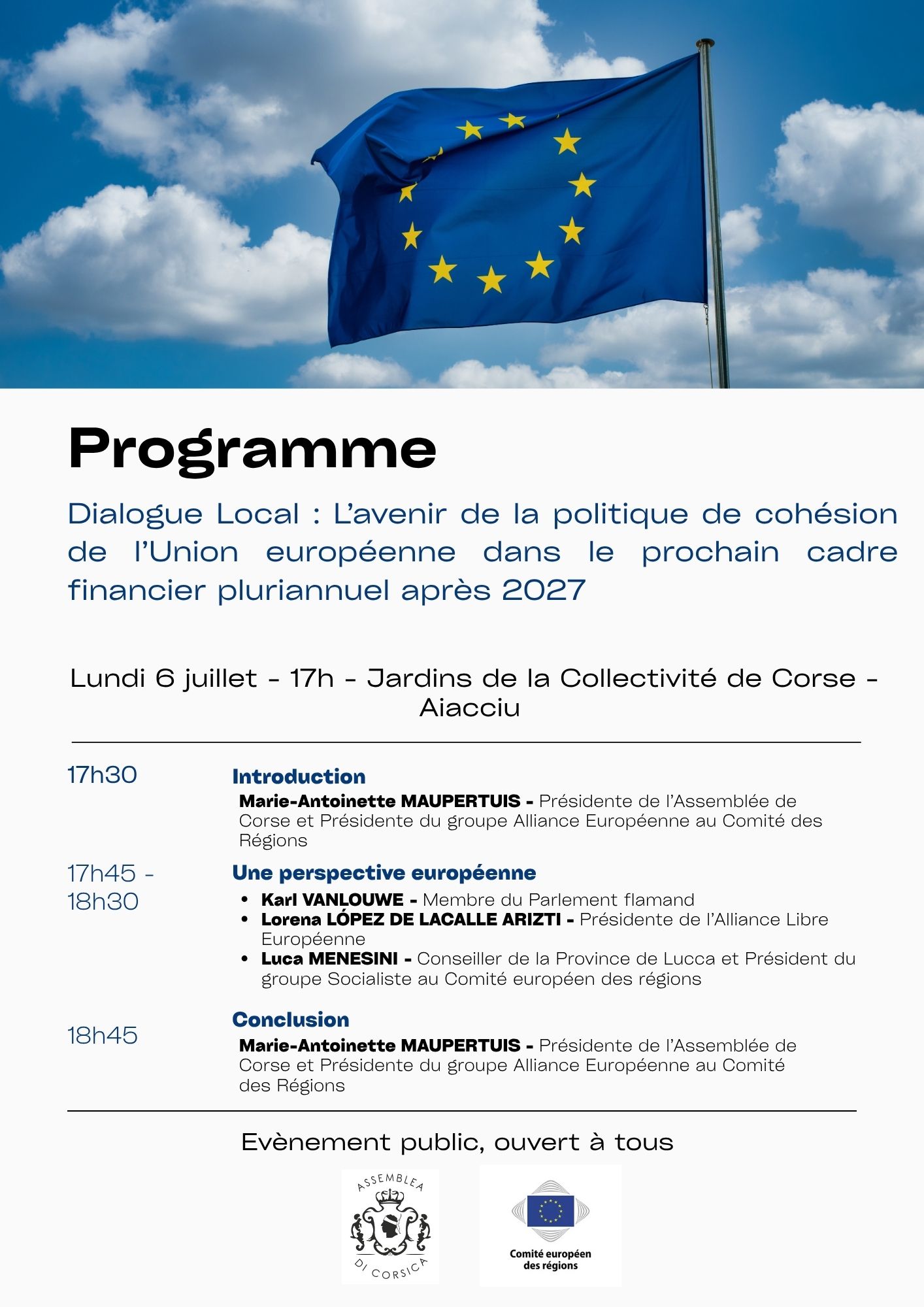 Participez au débat public consacré à "L’avenir de la politique de cohésion de l’Union européenne dans le prochain cadre financier pluriannuel après 2027"