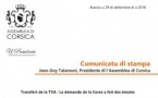 CP - TRANSFERT DE LA TVA : LA DEMANDE DE LA CORSE A FAIT DES ÉMULES
