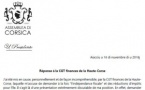CP - RÉPONSE À LA CGT FINANCES DE LA HAUTE-CORSE