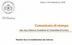 Communiqué de presse - Réaction du Président de l'Assemblée de Corse face à la multiplication des violences