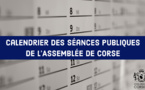 Calendrier des séances publiques de l'Assemblée de Corse