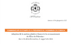 Cummunicatu di stampa di a Presidente di l'Assemblea di Corsica : Adoption de la motion relative à Gaza et à la reconnaissance de l’État de Palestine : face à la désinformation, le rappel des faits