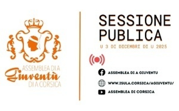 Consultez l'ordre du jour de la séance publique de l'Assemblea di a Giuventù du 3 décembre 2025