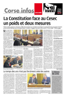 Article de presse Corse matin du 08 mars "La Constitution face au CESEC, un poids et deux mesures" Article de presse Corse matin du 08 mars "La Constitution face au CESEC, un poids et deux mesures"