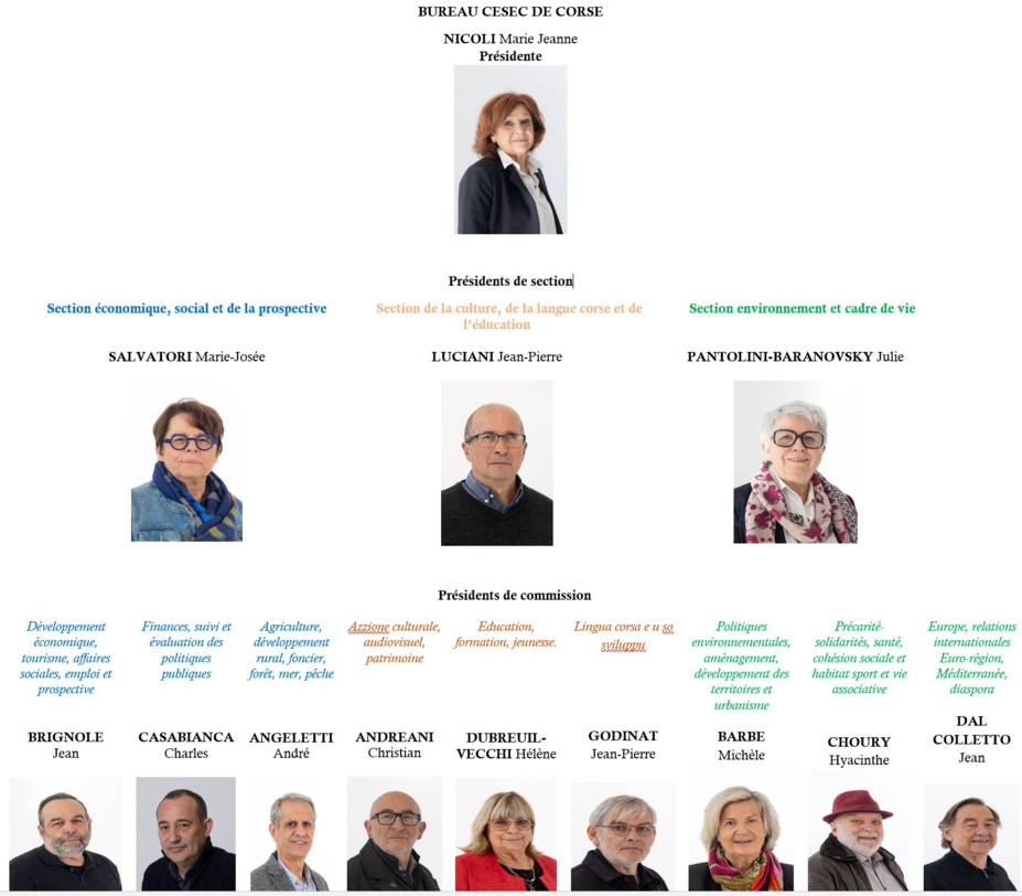 La composition du bureau du CESEC