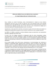 Signataires de la déclaration de CESEC de Corse et mobilisation de la société civile organisée contre la suppression du CESEC et des CESER