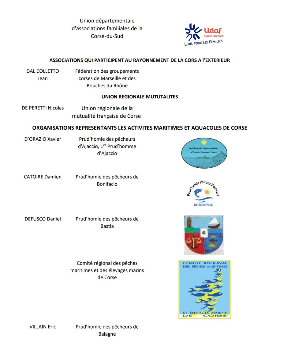 Signataires de la déclaration de CESEC de Corse et mobilisation de la société civile organisée contre la suppression du CESEC et des CESER