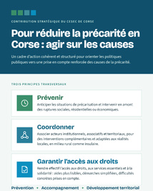 Pour réduire la précarité en Corse : agir sur les causes Pour réduire la précarité en Corse : agir sur les causes