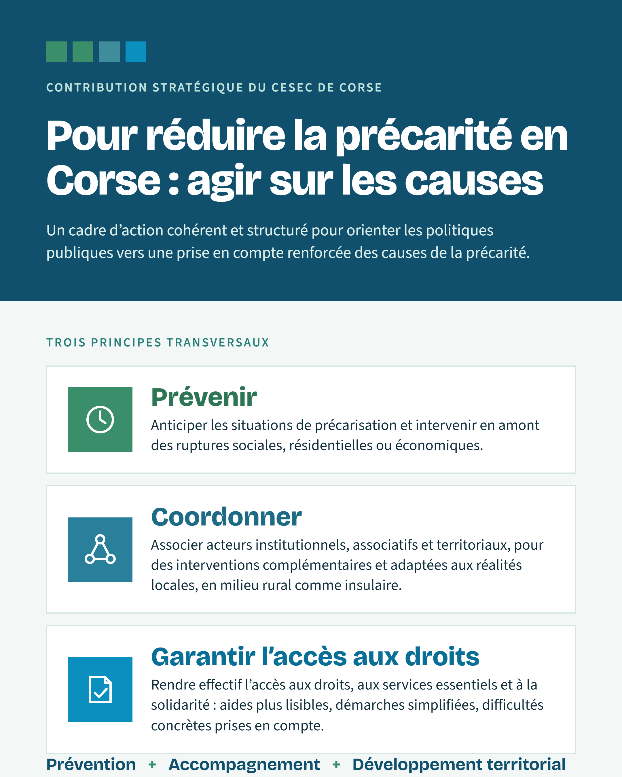 Pour réduire la précarité en Corse : agir sur les causes
