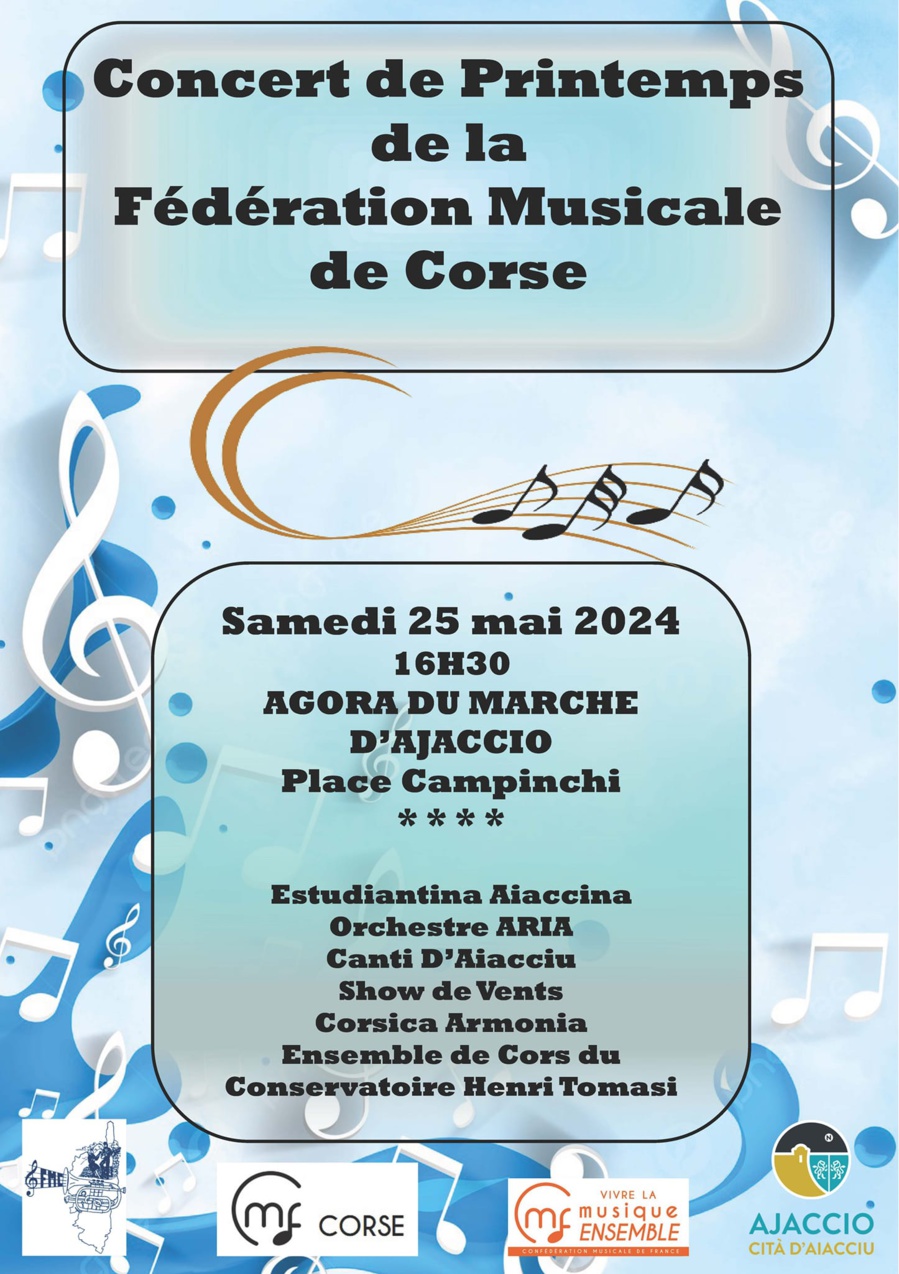 Concert de Printemps de la Fédération Musicale de Corse - Agora du marché d’Aiacciu 