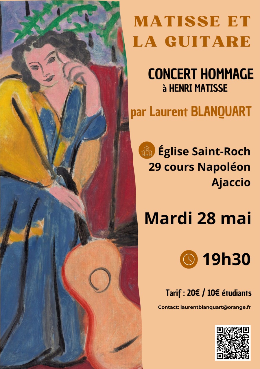 Matisse et la Guitare : Concert Hommage à Henri Matisse - Eglise Saint Roch - Aiacciu