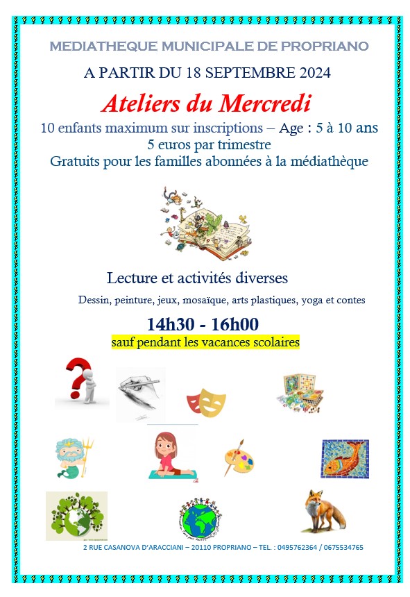 Les ateliers du mercredi - Médiathèque - Prupià