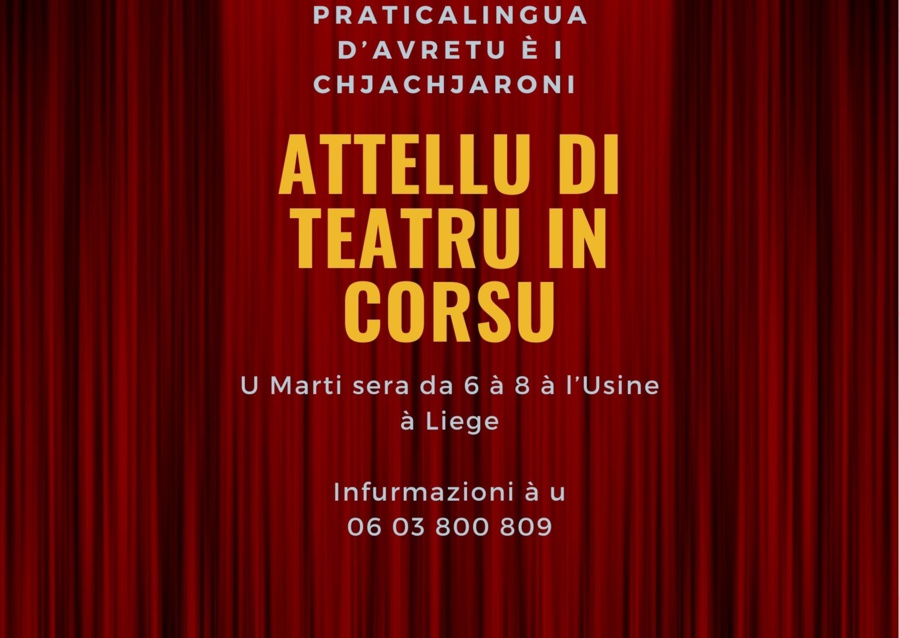 Atelier de théâtre en langue corse proposé par Praticalingua d'Avretu en partenariat avec la Compagnie I Chjachjaroni - Théâtre de l'Usine à liège, Port - Portivechju