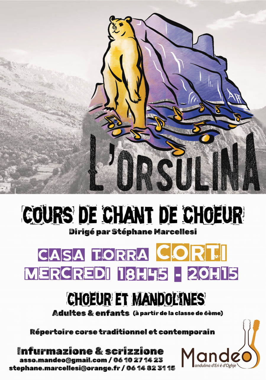Cours de chant de choeur dirigé par Stéphane Marcellesi organisés par l'association Mandeo - Corti 