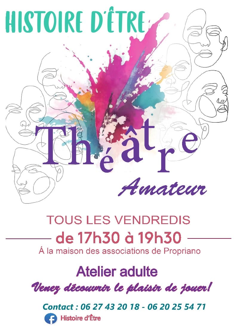 Atelier théâtre amateur proposé par l'association 