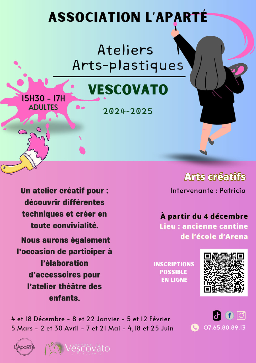 Atelier d'arts-plastiques adultes - Cantine de l'ancienne école, Arena -  U Viscuvatu