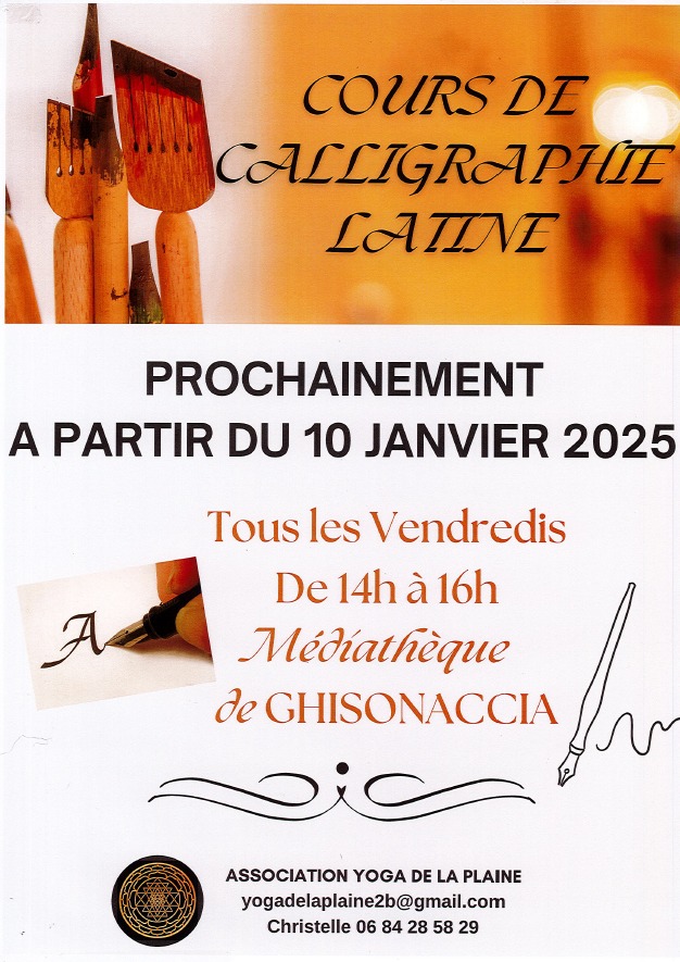 Cours de calligraphie - Mediateca - A Ghisunaccia