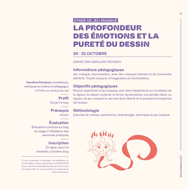 Stage de jeu masqué : La profondeur des émotions et la pureté du dessin - L'Aria Corse - Pioghjula 
