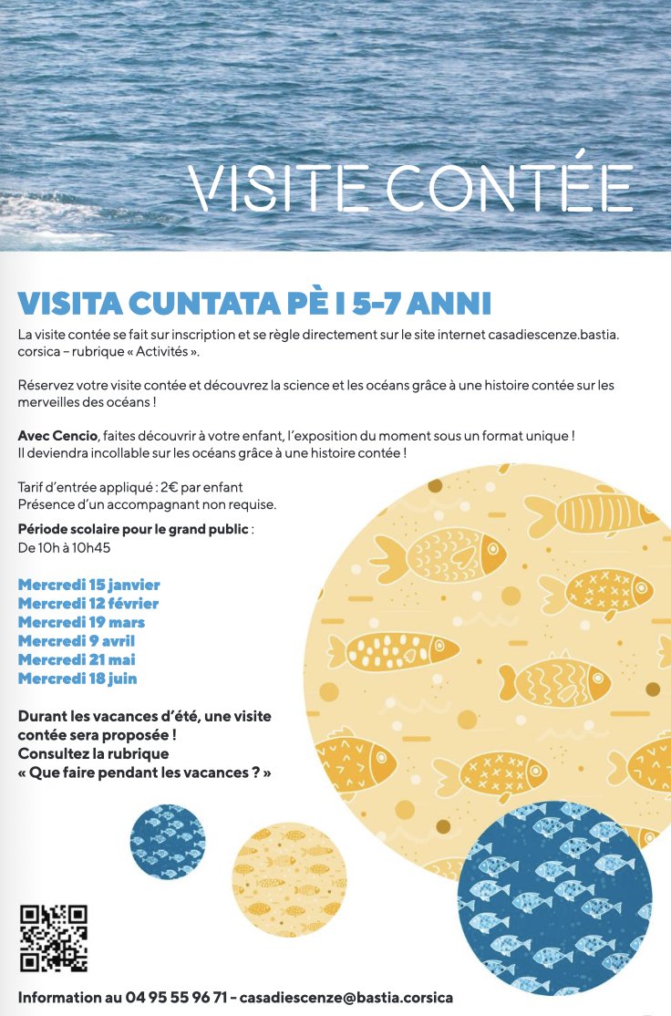 Visite contée par les 5/7 ans - Casa di e Scenze - Bastia