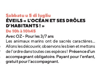 Atelier Eveils 3/7 ans / 