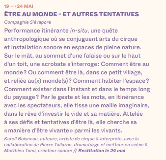 Restitution de résidence : 