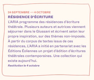 Résidence d'écriture - L'Aria - Pioghjula