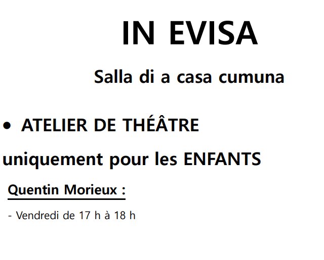 Atelier de théâtre pour les enfants - Sala di a casa cumuna - Evisa