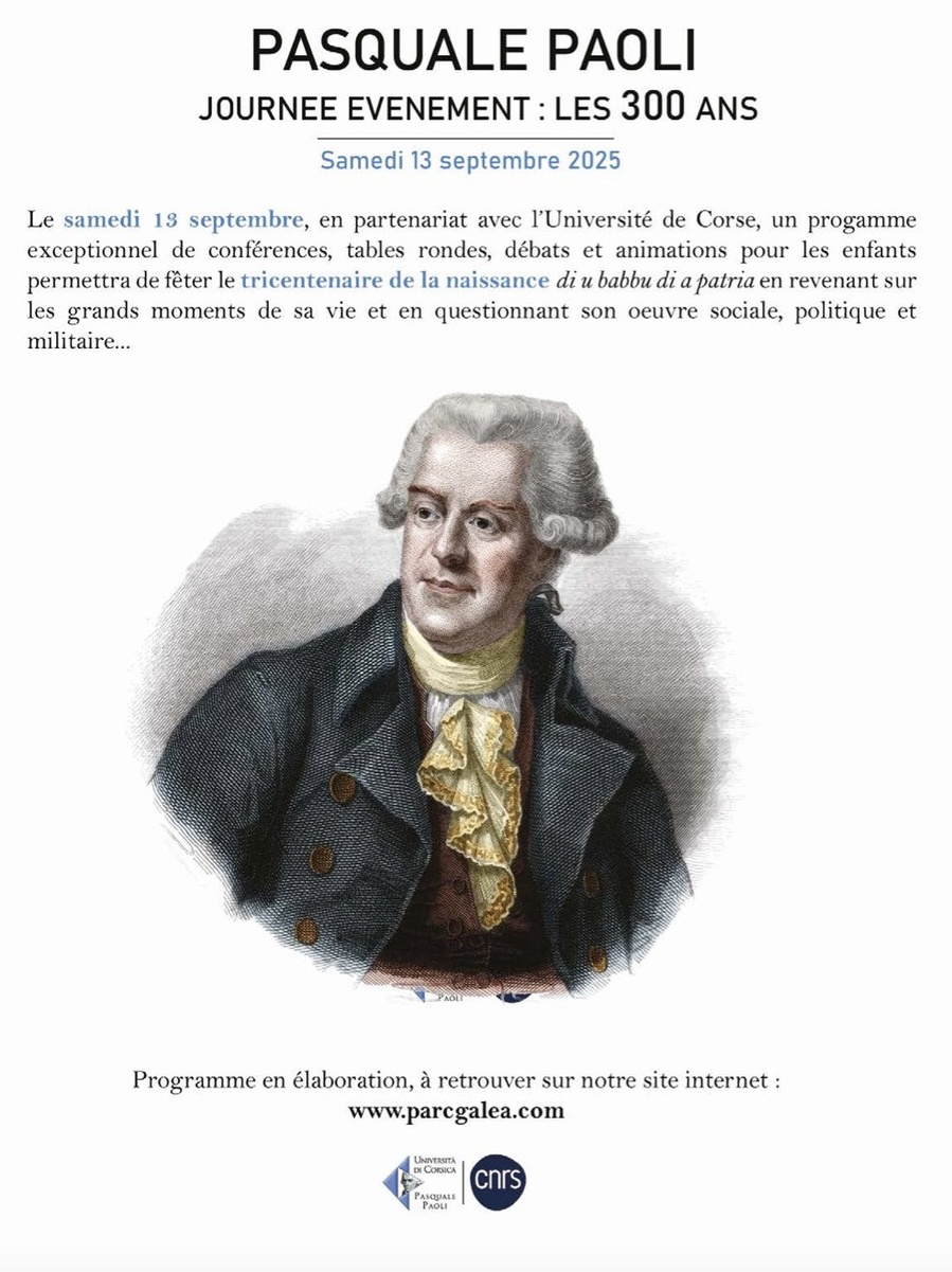 Journée événement : Pasquale Paoli, les 300 ans - Parc Galea - Tagliu è Isulacciu
