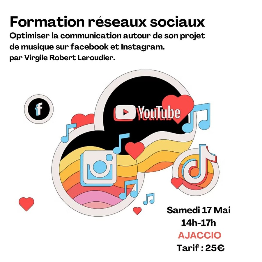 Formation  interactive réseaux sociaux pensée pour les musiciens & artistes proposée par le Rezo - Café culturel 