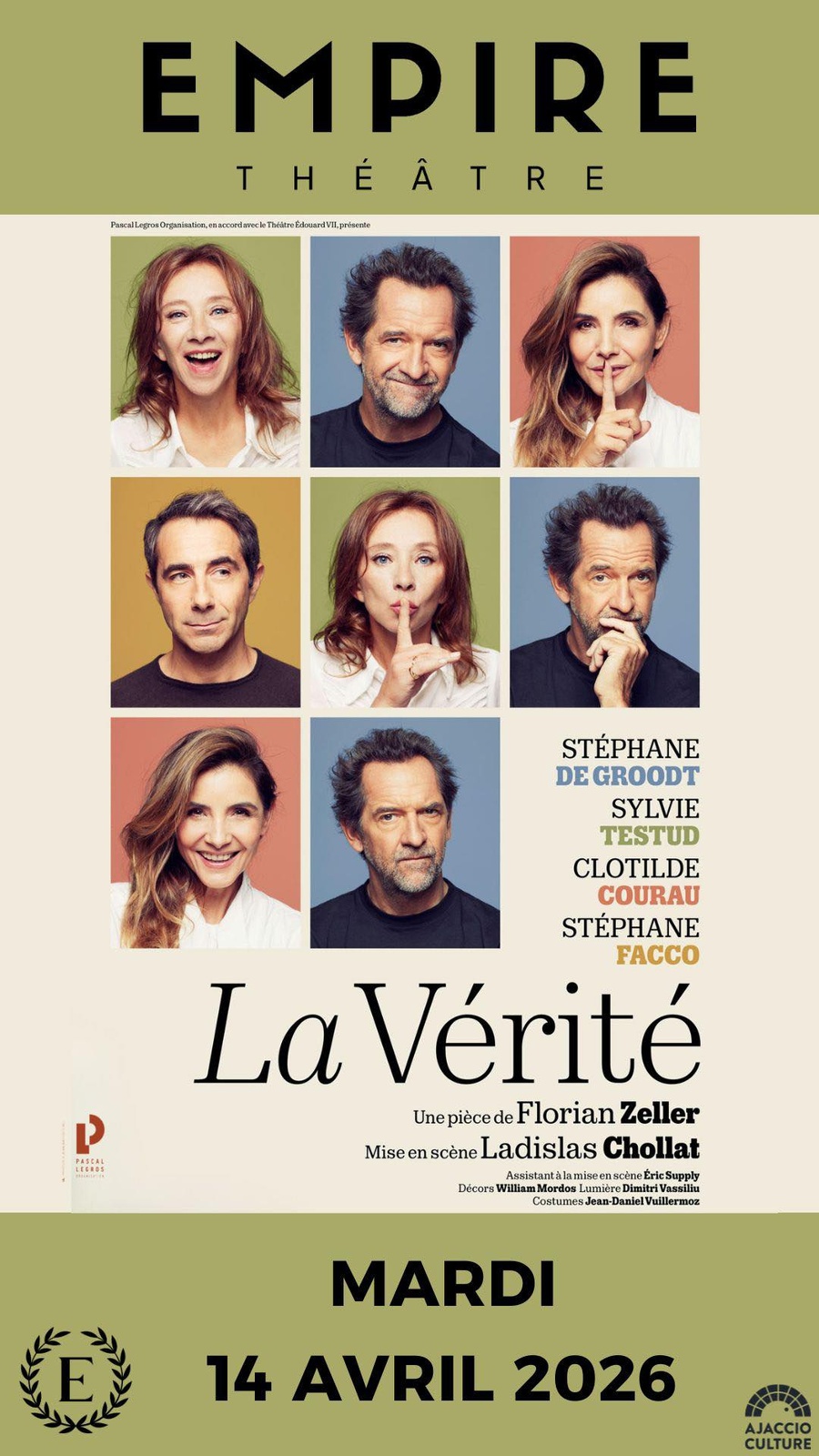 Théâtre : « La vérité », une pièce de Florian Zeller - Théâtre l'Empire - Aiacciu