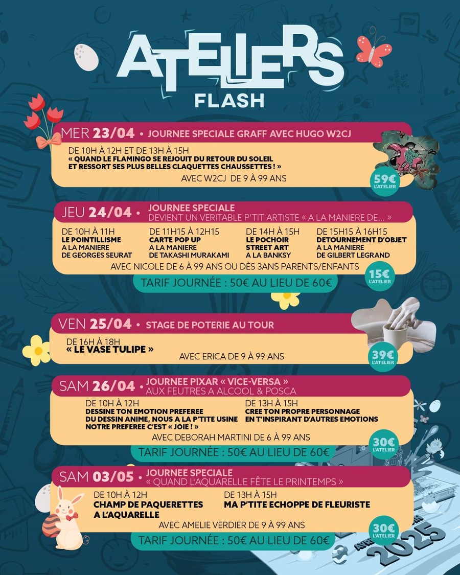 Ateliers créatifs : Journée spéciale « Quand l'aquarelle fête le printemps » avec Amelie Verdier - La P'tite Usine - Bastia