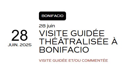 Visite guidée théâtralisée - Office du Tourisme - Bunifaziu