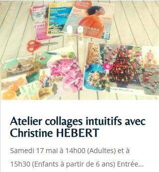 Atelier collages intuitifs avec Christine Hebert - Café culturel 
