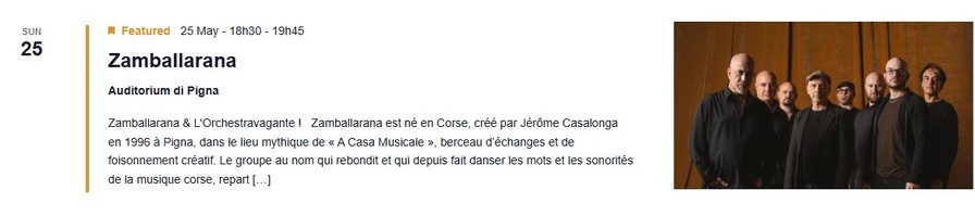 Concert : Zamballarana - CNCM VOCE / Auditorium de Pigna 